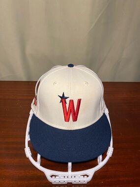 Washington Black Senators Negro League 1938 Patch /Logo Fitted Hat Cream/Blue 8